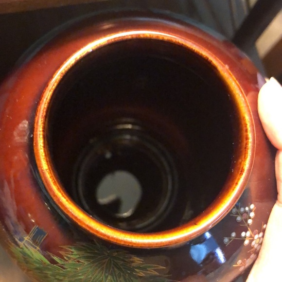 Vintage OMC Otagiri Merchantile Company Japan 8 1/2” x 5” Vase with Lid - Picture 4 of 8